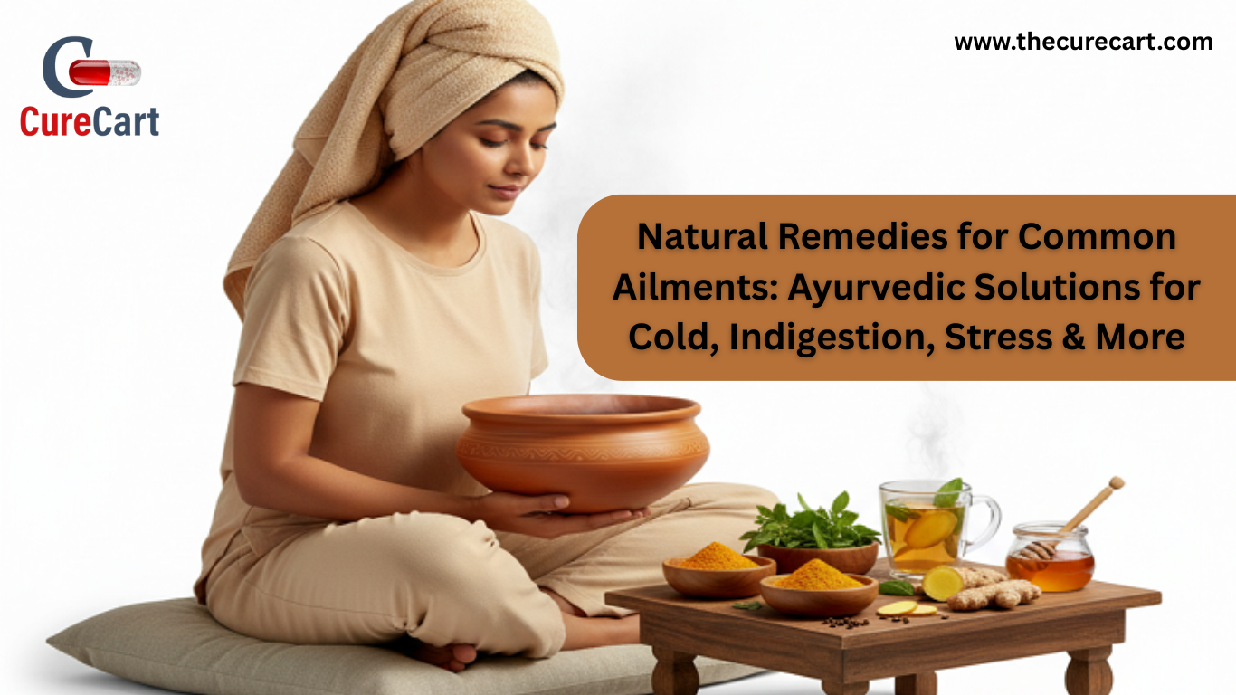 Natural Remedies for Common Ailments: Ayurvedic Solutions for Cold, Indigestion, Stress & More